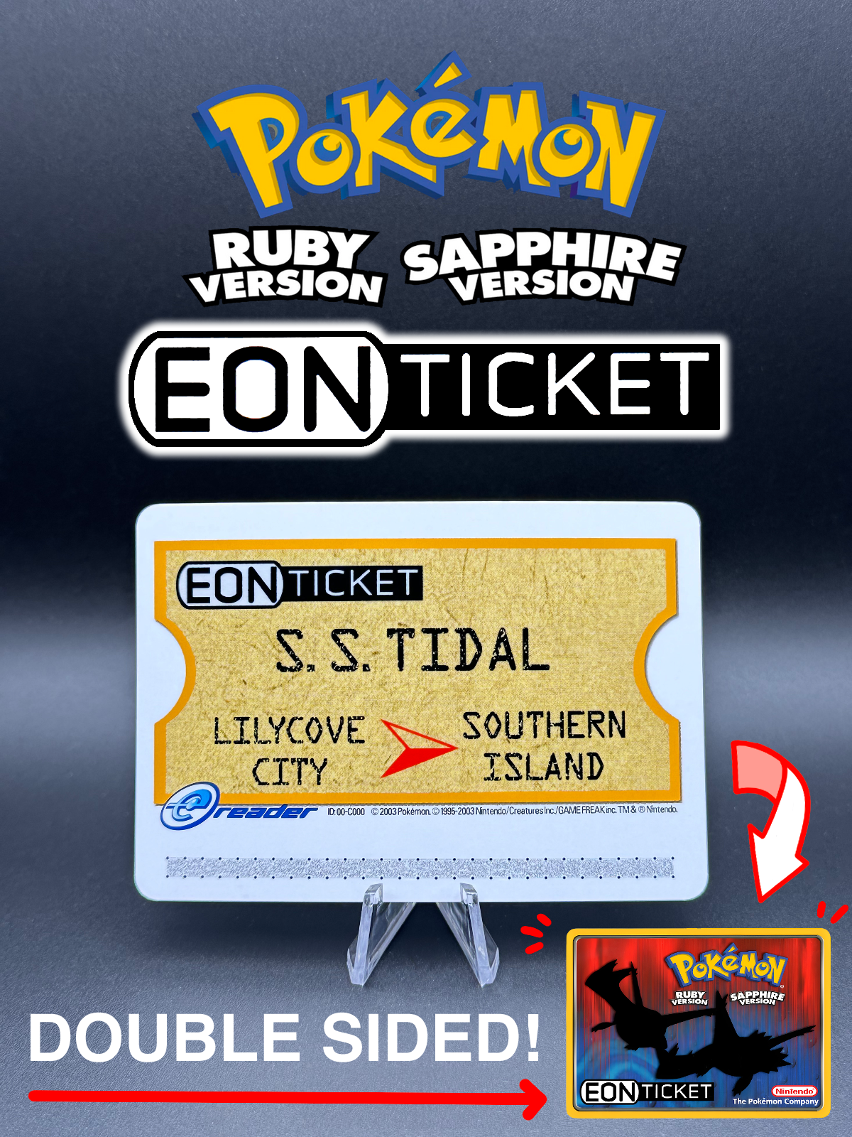 Eon Ticket - Pokemon Ruby & Sapphire e-Reader Custom Card (Read Description)-image