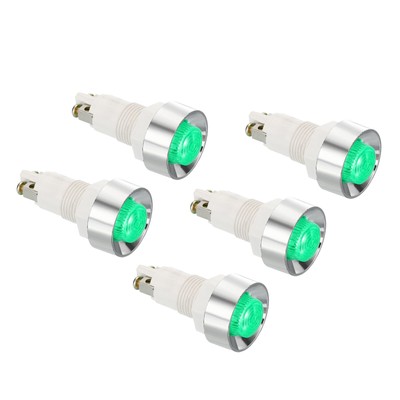 Uxcell 5-Pack 12V Signal Indicator Lights - 8mm Flush Mount Panel Dash Lamps (White, Red, Yellow, Blue, Green) - View #7