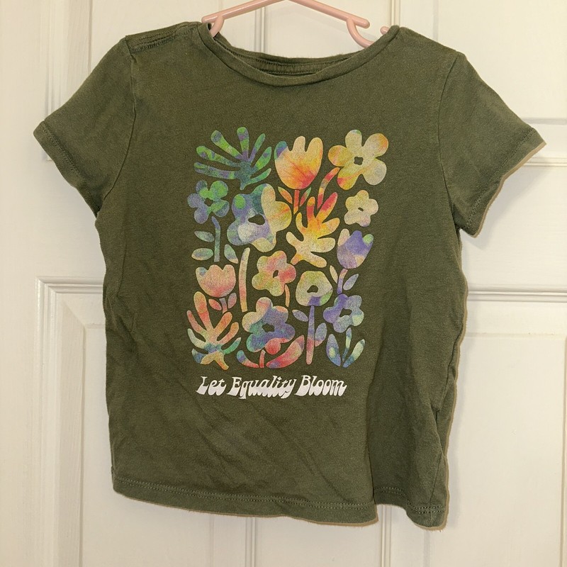 Girls Youth Old Navy T -Shirt Size Small 6-7 Let Equality Bloom Floral Graphics