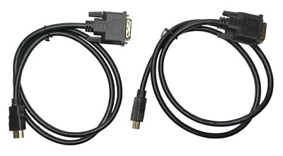 2 x 3ft HDMI to DVI-D 24+1 Pin Monitor Display Adapter Cables Male/Male HD HDTV 