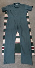 Vintage Roebuck Short Sleeve Mechanics Coveralls, 48XT, Forest Green, Talon Zips
