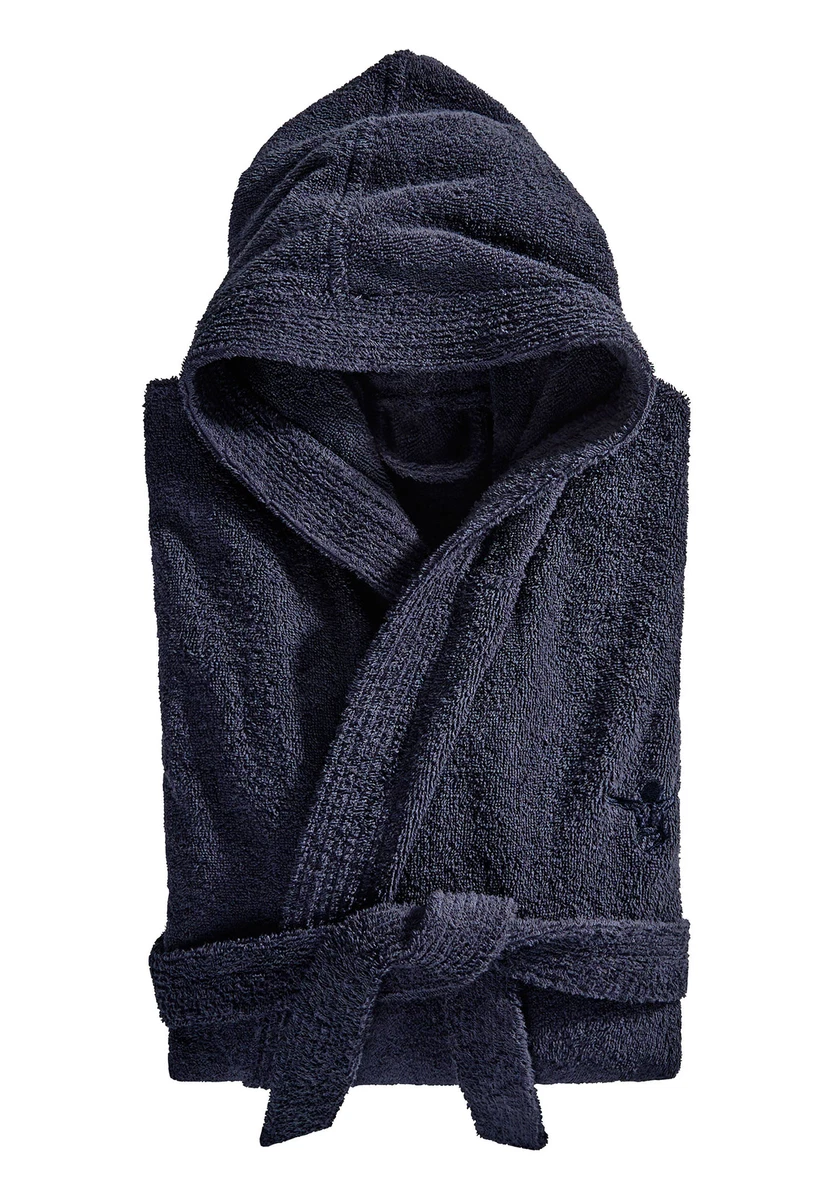 Chiemsee Unisex Bademantel mit Kapuze 100% Baumwolle Gr.S - XXL dunkelblau