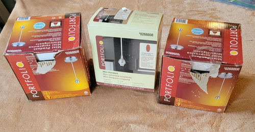 Lot of 3) Portfolio Mini Pendant Lamp Light 0268808