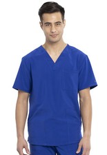 Cherokee Allura Scrubs Men's V- Neck Top CKA686 GAB Galaxy Blue Free Shipping
