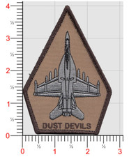 NAVY VX-31 DUST DEVILS EA-18 GROWLER RINOCERONTE MARRONE CHIARO RICAMATO TOPPA CON GANCIO E PASSANTE