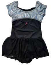 Capezio Girls Future Star Skirted Dance Leotard Gray Black Youth Small