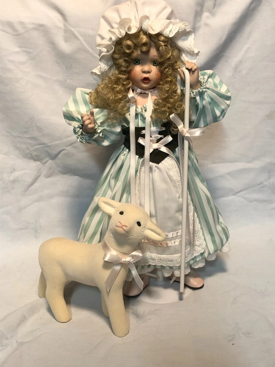 Ashton Drake Little Bo Peep Doll Sheep and Staff In Original Box