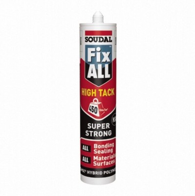Soudal - Fix ALL High Tack 290ml Strong Bonding Sealant Adhesive White