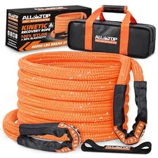  Kinetic Recovery Rope (Reflective) 48000Lbs, 1in x 30ft, Heavy Duty 30+% 
