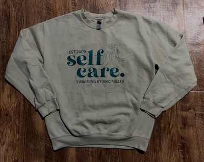 Mac Miller Self Care Tan Crew Sweatshirt Swimming Circles Tour Men s Sz M