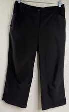 Chico's Zenergy Sz 1 Or 8  Actual 32x21.5 Golf Black Cropped Pants Capris EUC