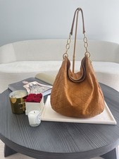 Christian Dior Cannage Quilted Chain Tote Medium Caramel Leather Shoulder Bag