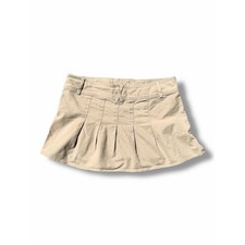 Vintage 2004 Old Navy Khaki Mini Skirt Y2K Low Rise Pleated Cargo Style Size 12