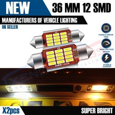 Audi A3 8L S3 12 SMD Error Free LED Number Plate Xenon White Bulbs 6000K C5W