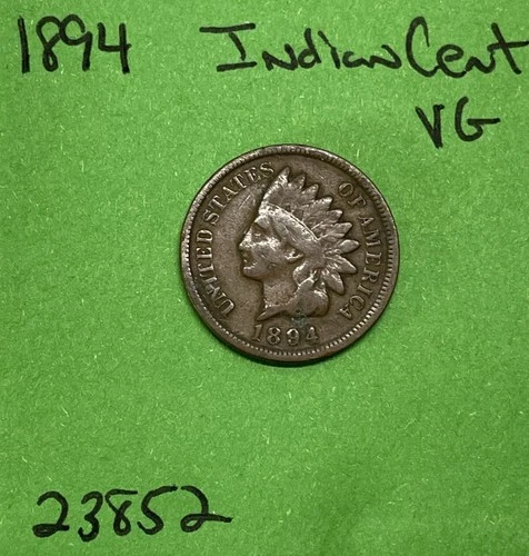1894 Indian Head Cent / Penny 1c Vg Very Good