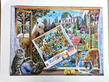 Master Pieces Family Time Peeking Through 400 Piece Jigsaw Puzzle 100 Complete