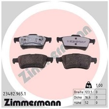 Zimmermann Bremsbelagsatz Bremsklötze hinten 23483 7701206609 | 487530