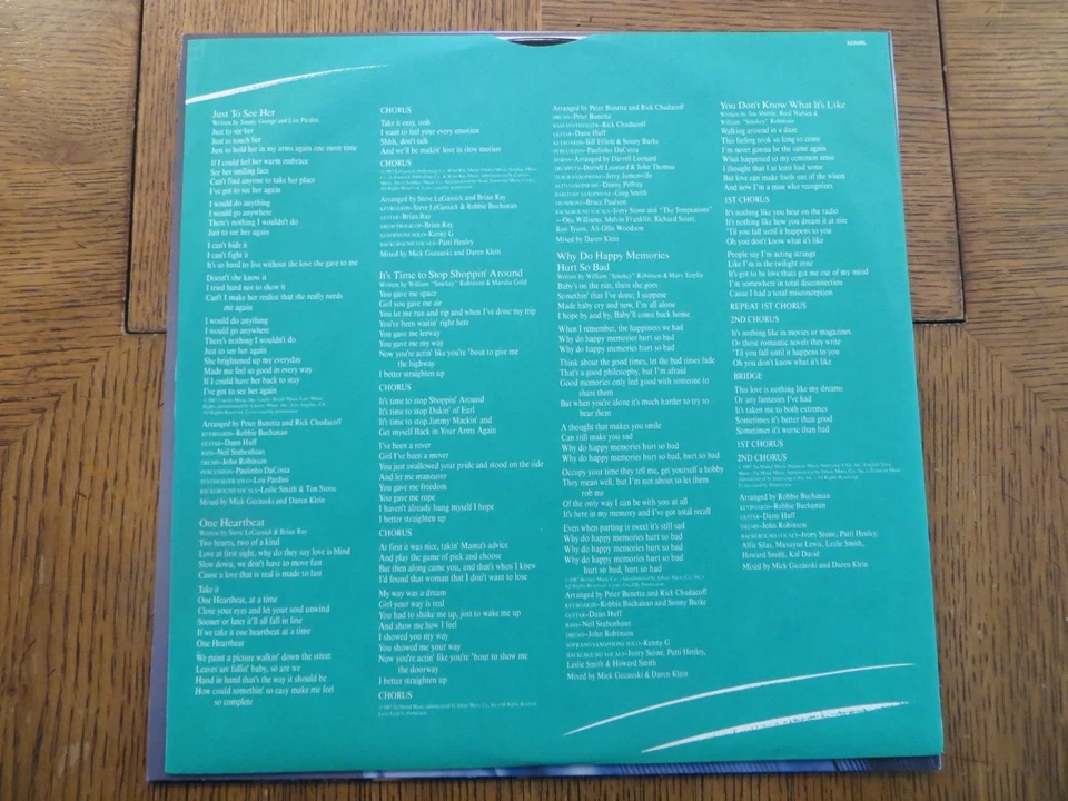 Smokey Robinson – One Heartbeat - 1987 - Motown 6226ML Vinyl LP EX/EX - Image 3 of 4