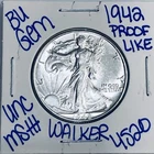 1942 BU UNCIRCULATED WALKING LIBERTY SILVER HALF DOLLAR AUTHENTIC U.S. MINT 4520