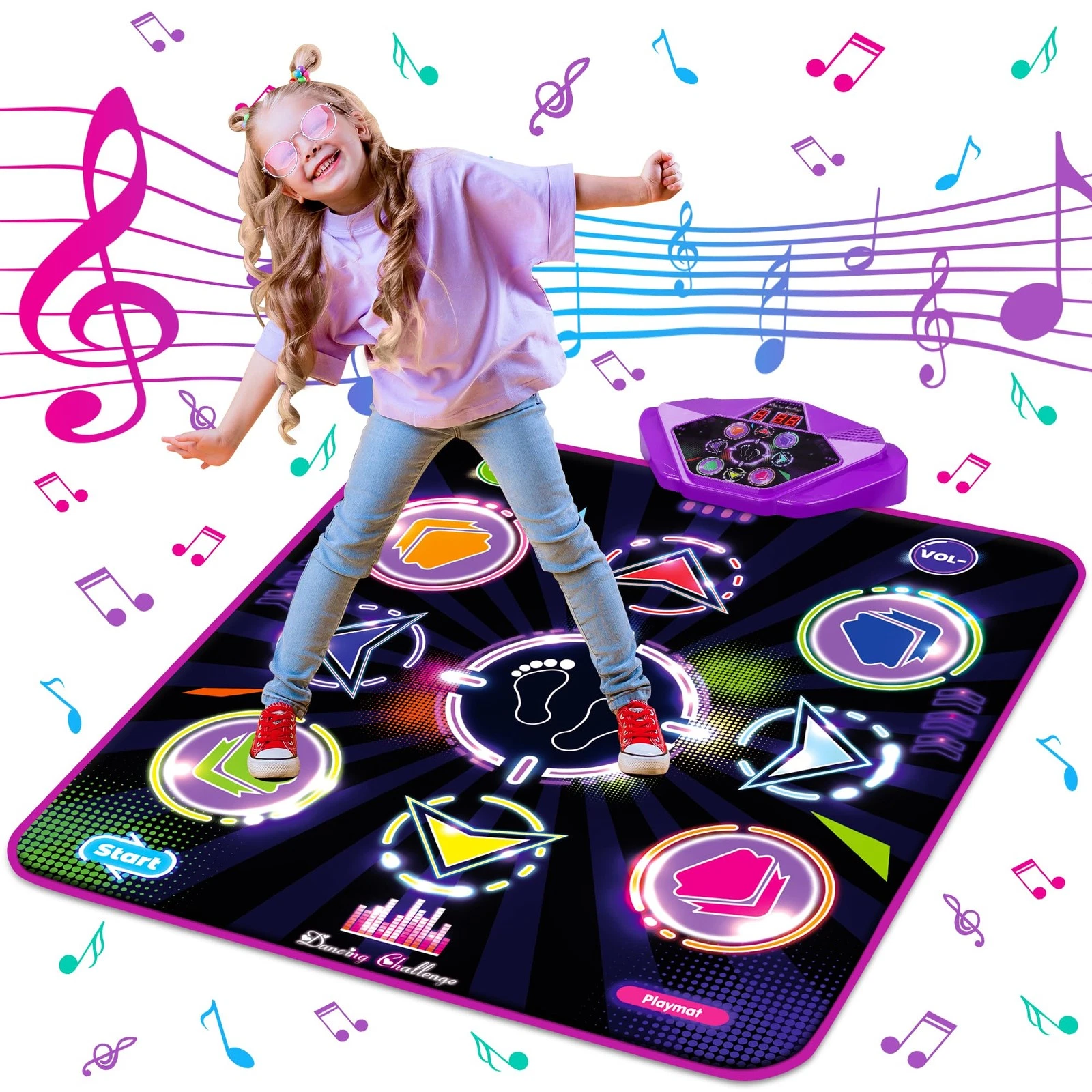 Kusntin Dance Mat, Mixer Rhythm Step Play Medium, Purple-black
