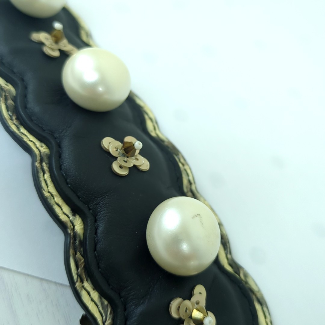 Fendi Leather Python Pearl Strap You Shoulder Str… - image 10