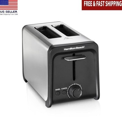 2 Slice Toaster Wide Slots Bagel Function Toast Boost Stainless Steel Compact US