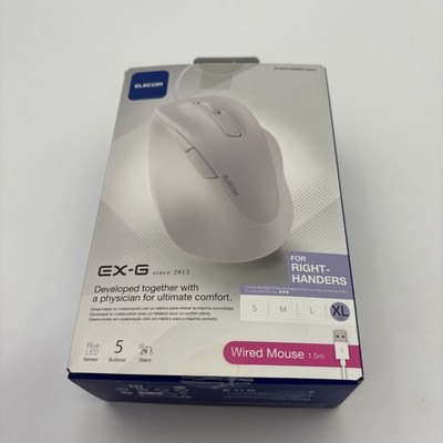 ELECOM EX-G Wired Bluetooth Mouse, Large Size, Right-Hand Compatible