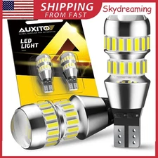 White T15 921 912 LED Reverse Backup Light Bulb 3000LM 6000K Super Bright 2pcs