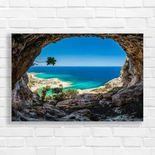 Turquoise Beach Cove Canvas Print Large Picture Wall Art