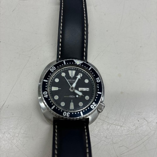 Seiko 6309-7290 Vintage Slim Turtle Diver Watch Automatic Black Dial