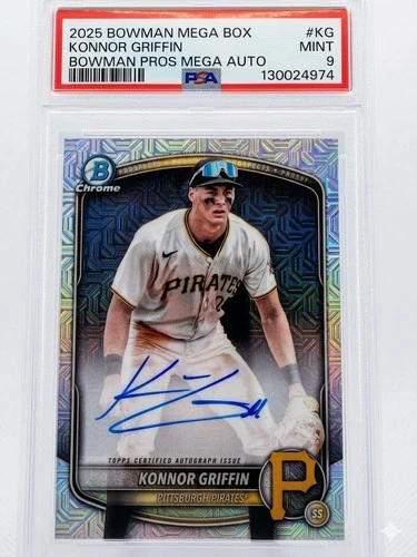 2025 Konnor Griffin AUTO PSA 9 Bowman Chrome Prospect Mega Box #BMA-KG MINT #1🔥