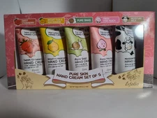 Korean Esfolio Pure Skin Hand Cream Set of 5 Strawberry Lemon Snail Milk Peach