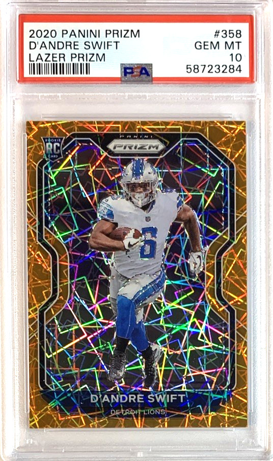 2020 PANINI PRIZM LAZER PRIZM #358 D’ANDRE SWIFT ROOKIE PSA 10 GEM--SHIPS FAST!