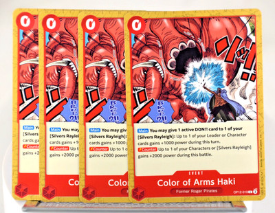 OP12-019 Color of Arms Haki (C) Legacy of the Master One Piece CCG x4
