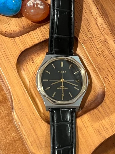 Vintage 1987 Mens Timex Marlin Royal Oak Calendar Mechanical Watch Works