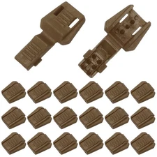 0.7" Zipper Pull Cord Lock, Plastic Shoe Lace End Clips, 50 Pack Dark Brown