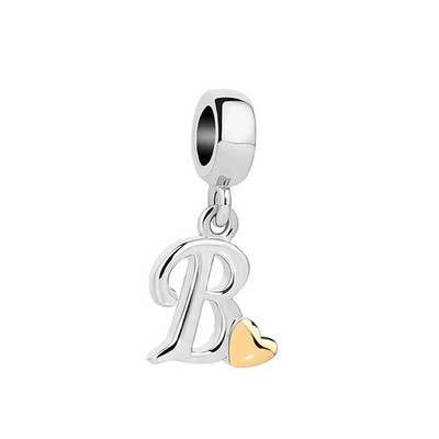 S925 Anhänger Charm Bead Alphabet Geburtstag Namen Buchstabe A - Z Liebe Herz AFG