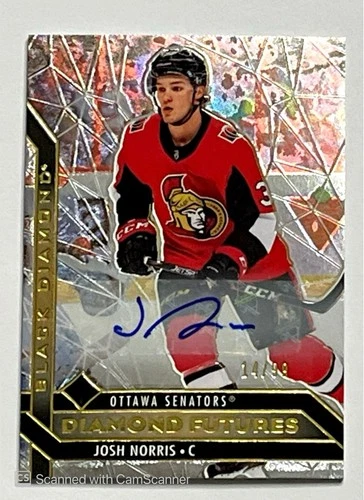 20-21 Upper Deck Black Diamond Josh Norris Rookie Diamond Futures Gold Auto /99
