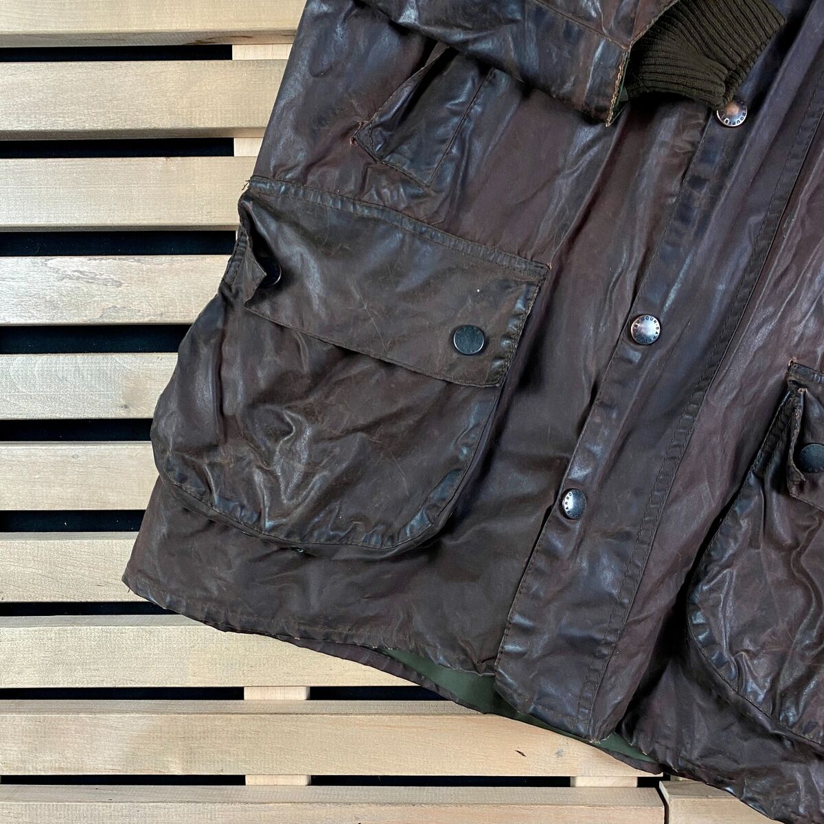 Men's Waxed Jacket Barbour Bedale Vintage Size C42/107 Cm L Men's Waxed Jacket Barbour Bedale Vintage Size C42/107 Cm L