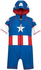Marvel Avengers Captain America Swim Shirt Wet Suit Boy Size 5/6