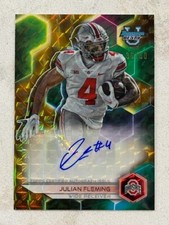 JULIAN FLEMING 2023 Bowman University Best Football GOLD Mosaic AUTO # 36/50