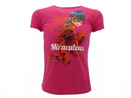 T-shirt Originale Miraculous Ladybug Ufficiale Fucsia Maglia Maglietta Lady Bug - Bild 1 von 2