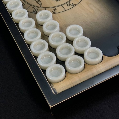 Juego de backgammon de madera artesanal, estilizado con letrero de Piscis, tamaño 19,7 x 9,1 pulgadas - Imagen 6 de 12