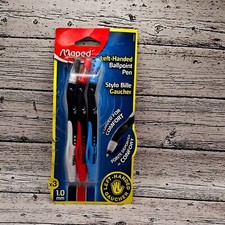 NEW Maped Left-Handed Ballpoint Pen Set 1.0mm Black/Red/Blue 3-Pack