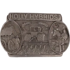 Holly Hybrids Vdh Sugar Beet Seed Farming Farm Farmer 1990s Vintage Belt Buckle