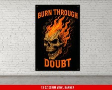 Motivational Skull Banner - Fitness Wall Art for Home Gym