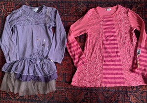 pink and purple striped dress