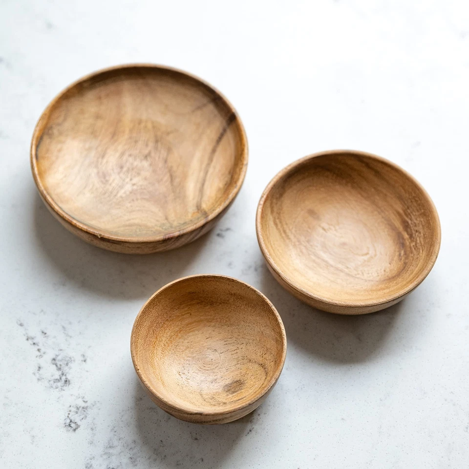 Creative Tops Naturals cuencos decorativos de madera aptos para alimentos serie 3... Foto 3 de 4