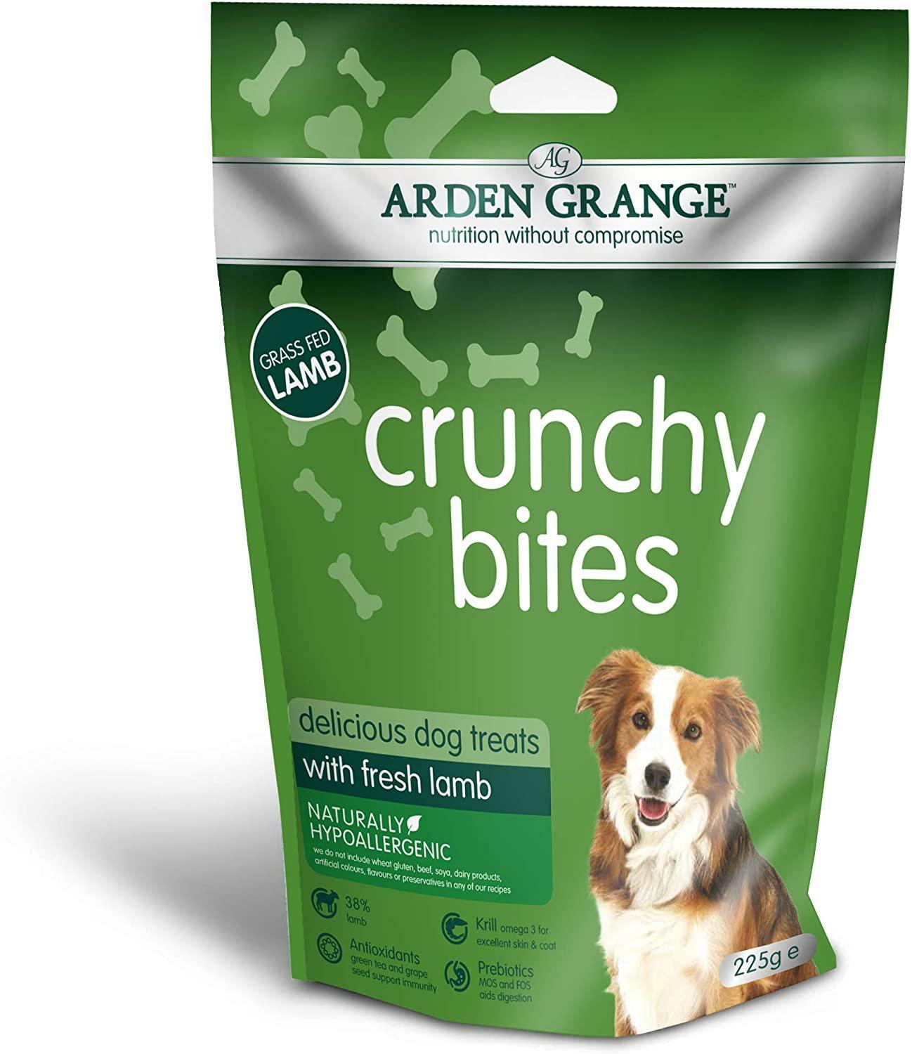 Arden Grange Crunchy Bites Dry Dog Treats, Lamb 38%, Hypoallergenic - 225 g