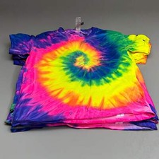 Tye Dye 12 Pack Gildan Short Sleeve Unisex Heavy Cotton T-Shirts Sz Youth XS